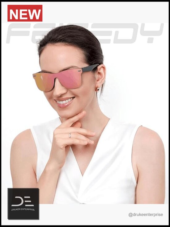 Rimless Mirrored One Piece Lens Sunglasses Reflective UV400 main image 4